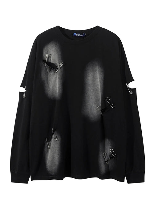 Men’s Distressed Vintage Tee – Soft Long Sleeve Crewneck | Free Shipping