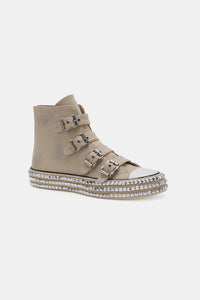 Beast Fashion Multi-Buckle Straps Studded Platform Sneakers Trandify Deal