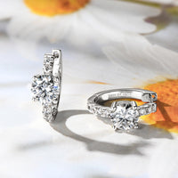 2.36 Carat Moissanite Zircon 925 Sterling Silver Hoop Earrings Trandify deal