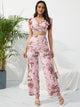 Printed Surplice Cap Sleeve Top and Pants Set Trandify deal