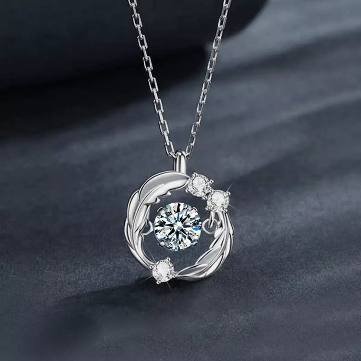 0.5ct Moissanite Pendant Necklace for Women - 925 Sterling Silver