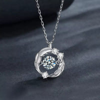 0.5ct Moissanite Pendant Necklace for Women - 925 Sterling Silver