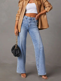 High Waist Straight Jeans with Pockets Trandify deal