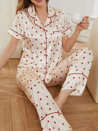 Contrast Piping Pocketed Top and Pants Lounge Set Trandify deal