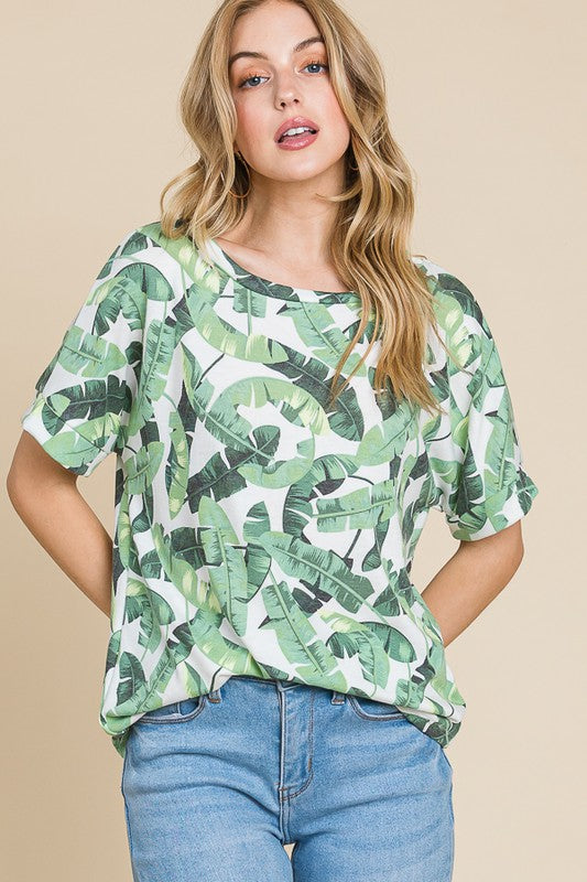 BOMBOM Lightweight Printed Round Neck Short Sleeve T-Shirt – Trendy Casual Wear | TrandifyDeal