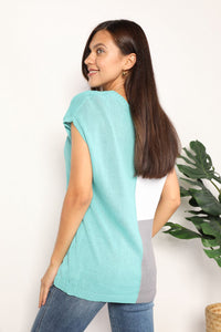 Color Block V-Neck Knit Top Trandify deal
