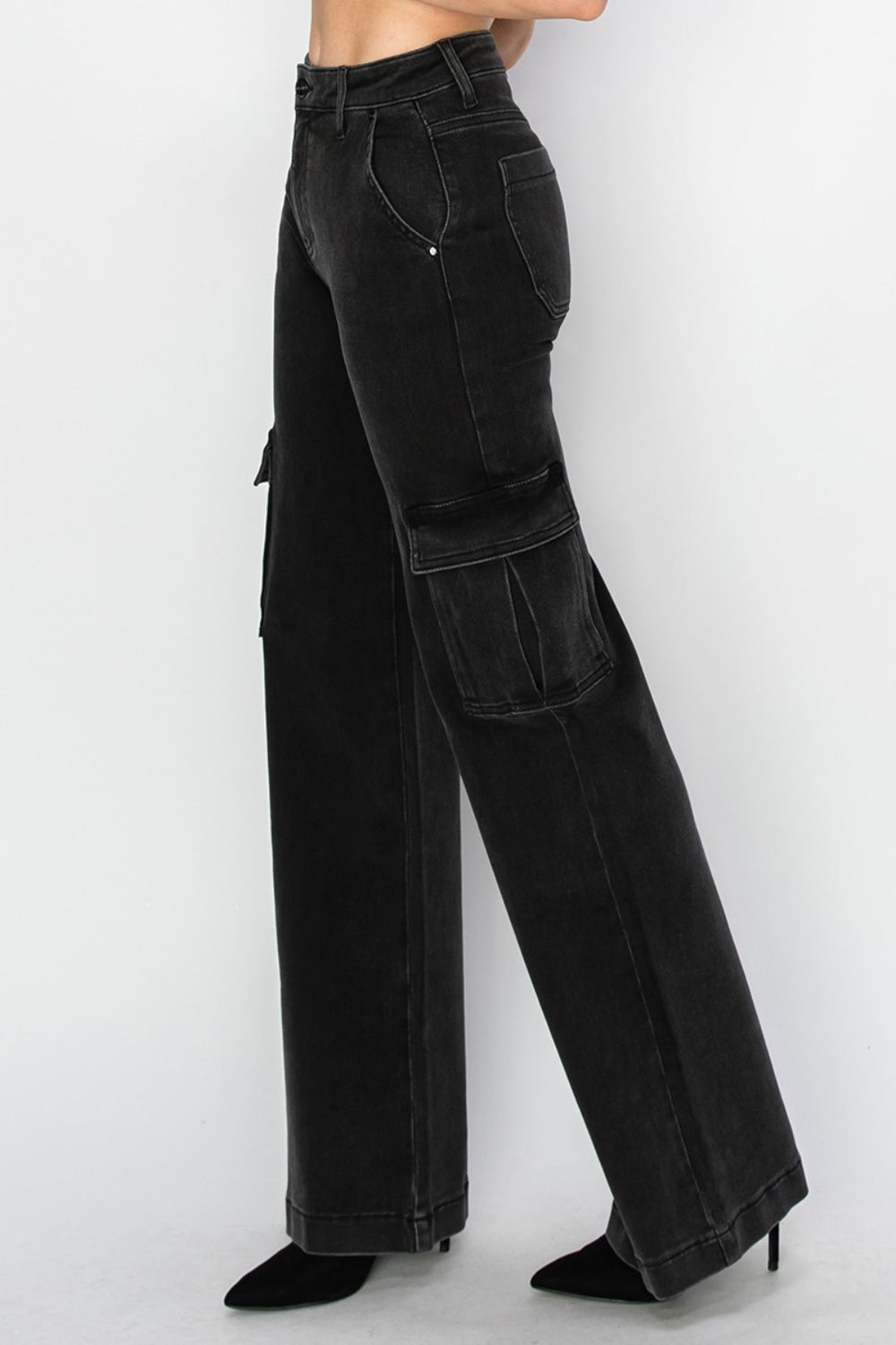 Risen Full Size High Rise Wide Leg Cargo Jeans Trandify Deal