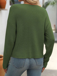 Round Neck Long Sleeve Sweater Trandify Deal