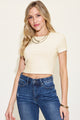 Basic Bae Full Size Ribbed Round Neck Short Sleeve T-Shirt Trandify Deal