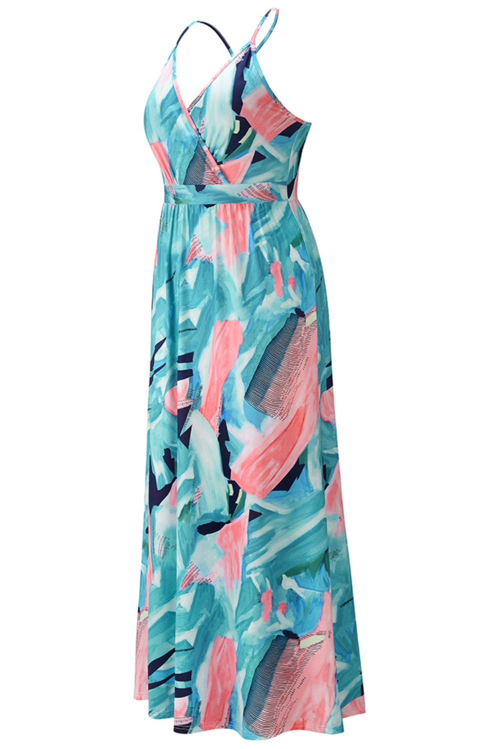 Crisscross Printed Surplice Cami Dress - Trandify Deal