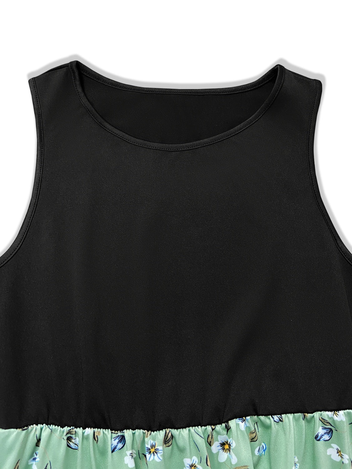 Printed Round Neck Sleeveless Dress Trandify Deal