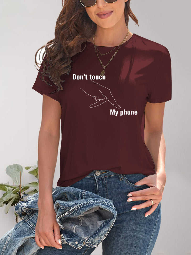 Graphic Round Neck Short Sleeve T-Shirt Trandify deal