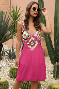 Geometric V-Neck Spaghetti Strap Cover Up Dress Trandify deal