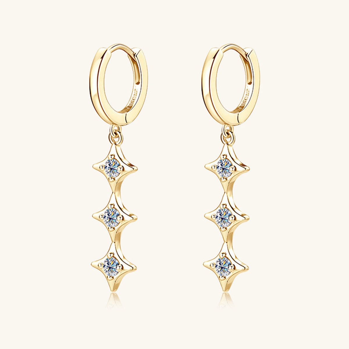 Moissanite 925 Sterling Silver Geometric Shape Earrings Trandify Deal