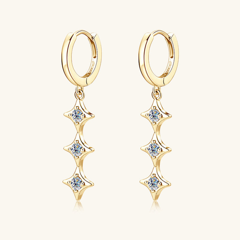 Moissanite 925 Sterling Silver Geometric Shape Earrings Trandify Deal