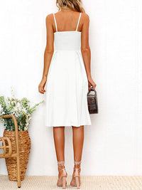 Cutout Smocked Sweetheart Neck Cami Dress Trandify deal