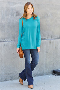 Basic Bae Full Size Round Neck Long Sleeve Top Trandify Deal