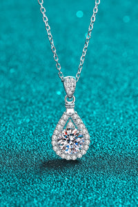 2 Carat Moissanite Teardrop Pendant 925 Sterling Silver Necklace Trandify deal
