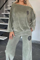 Full Size Boat Neck Long Sleeve Top and Pants Set Trandify deal