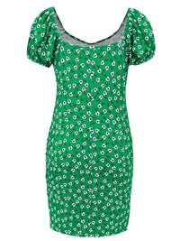 Printed V-Neck Short Sleeve Mini Dress Trandify deal