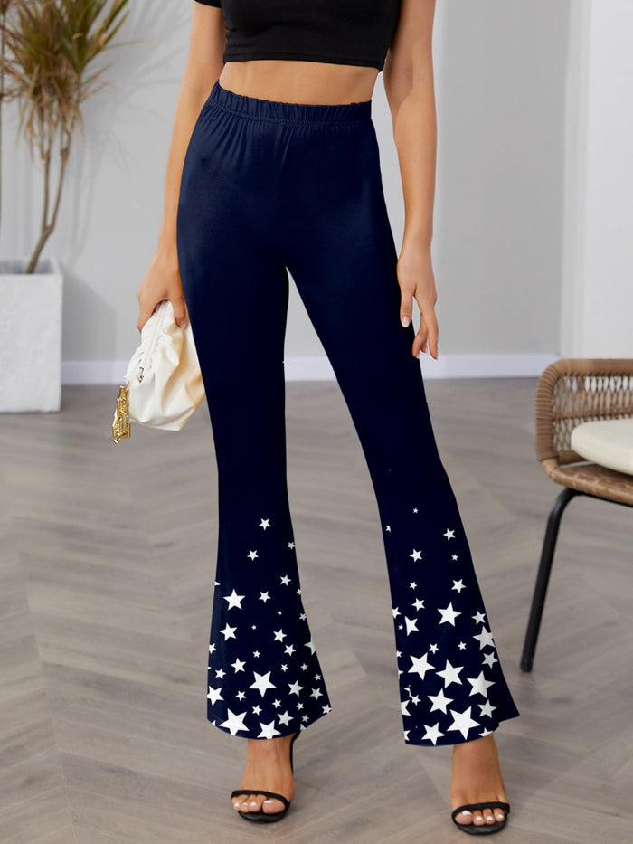 Star Elastic Waist Bootcut Pants Trandify deal