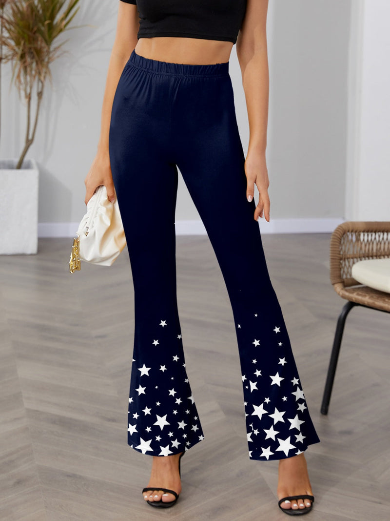 Star Elastic Waist Bootcut Pants Trandify deal