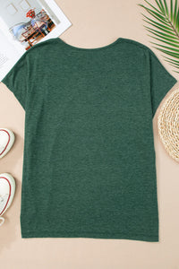Heathered V-Neck Short Sleeve T-Shirt - Trandify Deal