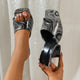 Contrast Peep Toe Mid Heels Sandals Trandify Deal