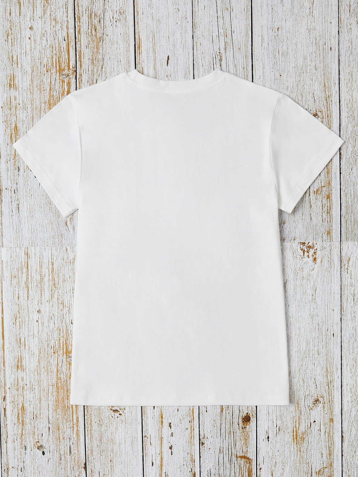 Letter Graphic Round Neck Short Sleeve T-Shirt Trandify deal