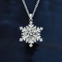 1 Carat Moissanite Snowflake Pendant Necklace - 925 Sterling Silver