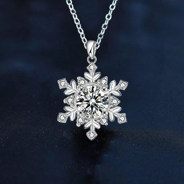 1 Carat Moissanite Snowflake Pendant Necklace - 925 Sterling Silver