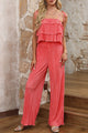 Layered Tie Shoulder Top and Wide Leg Pants Set for Women – TrandifyDeal