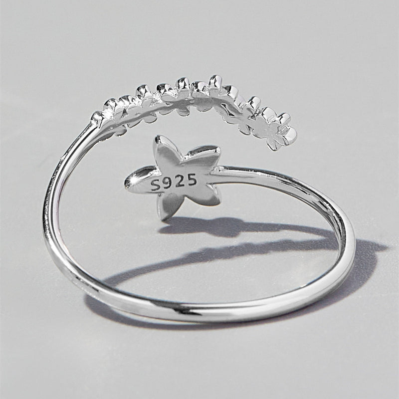 925 Sterling Silver Flower Ring Trandify Deal