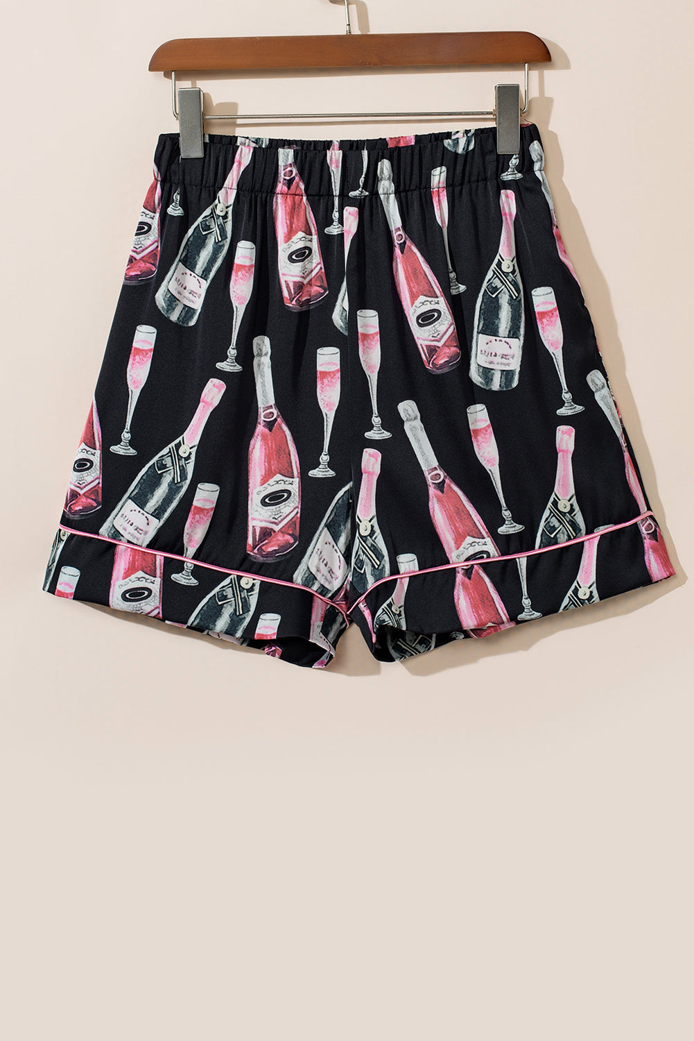 Champagne Print Short Sleeve Top and Shorts Set Trandify Deal