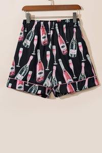 Champagne Print Short Sleeve Top and Shorts Set Trandify Deal