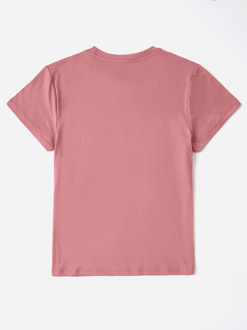 Heart Graphic Round Neck Short Sleeve T-Shirt Trandify deal