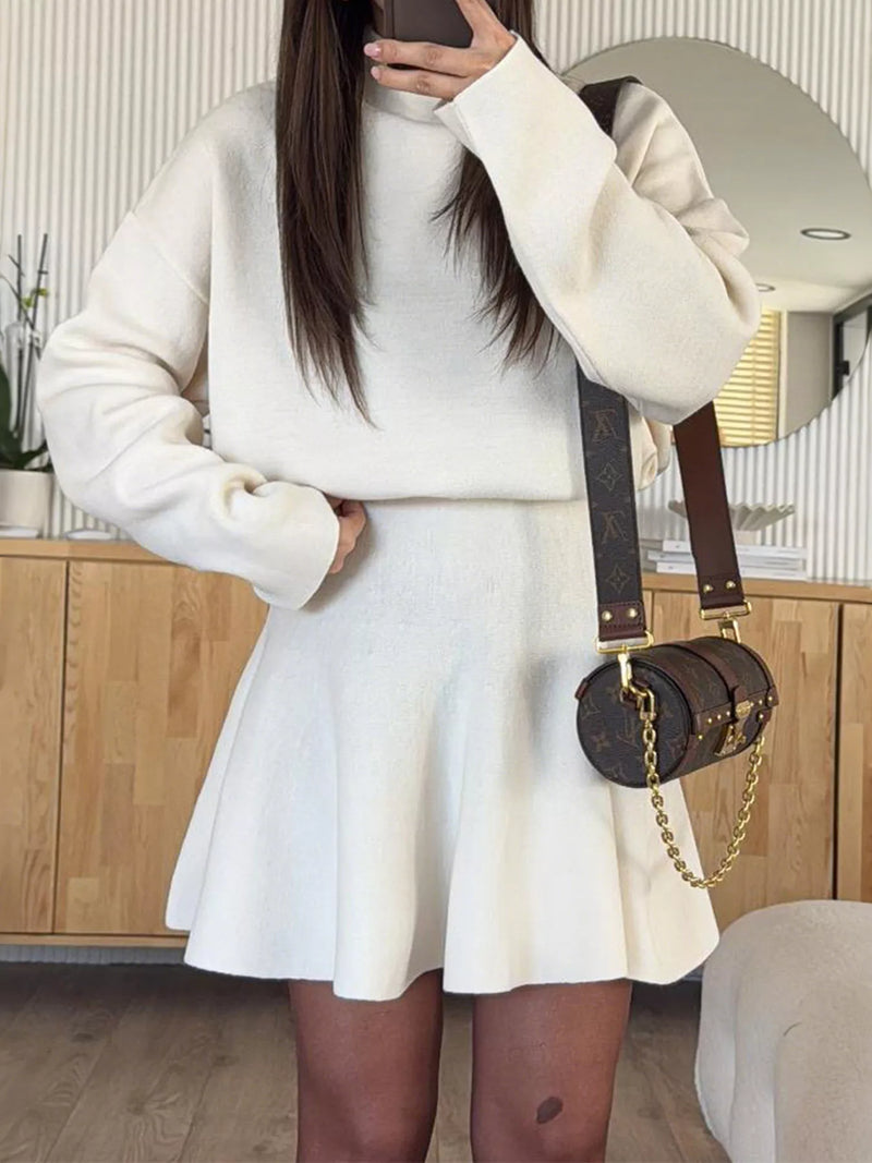 Women's ribbed knit sweater dress long sleeve mini fall outfit casual dress