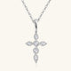 925 Sterling Silver Moissanite Cross Pendant Necklace Trandify Deal