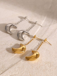 Stainless Steel Moon Dangle Earrings Trandify Deal