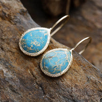 Copper Natural Stone Teardrop Shape Earrings Trandify Deal