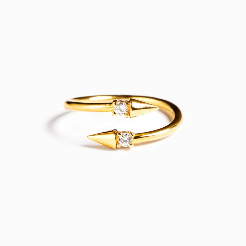 925 Sterling Silver Inlaid Zircon Bypass Ring Trandify Deal