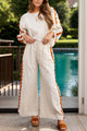 Round Neck Long Sleeve Top and Drawstring Pants Set Trandify Deal