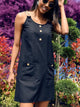 Round Neck Double Spaghetti Straps Mini Dress Trandify deal