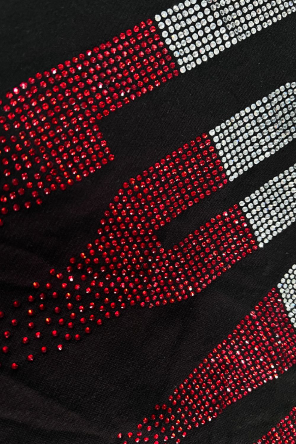 Rhinestone LOVE Round Neck Long Sleeve Sweatshirt Trandify Deal
