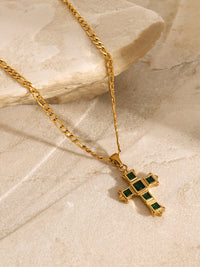 Stainless Steel Zircon Cross Pendant Necklace Trandify Deal