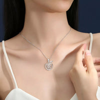 2 Carat Moissanite Pendant Necklace for Women, Sterling Silver