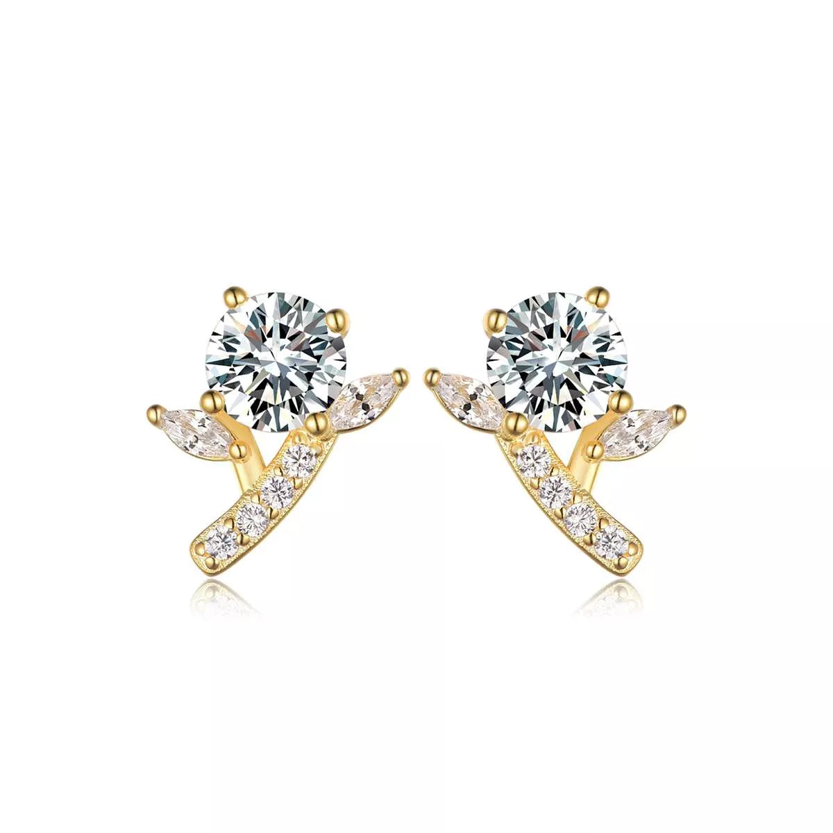 2 Carat Moissanite Stud Earrings for Women, 925 Sterling Silver