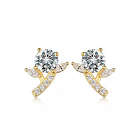 2 Carat Moissanite Stud Earrings for Women, 925 Sterling Silver