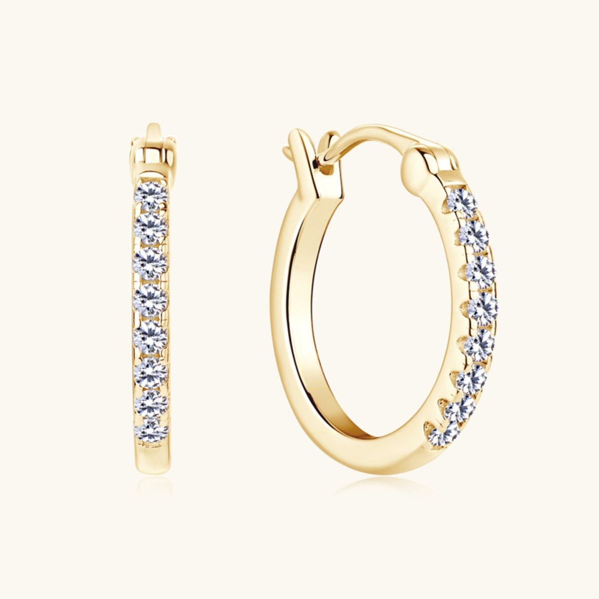 925 Sterling Silver Moissanite Huggie Earrings Trandify Deal