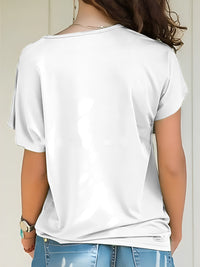 Asymmetrical Neck Short Sleeve T-Shirt Trandify Deal